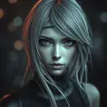 Alluring matte portrait of a beautiful ashen haired A2 from Nier Automata in the style of Stefan Kostic in black, Highly Detailed, Full Body, Bokeh effect, Photo Realistic, Sharp Focus by WLOP