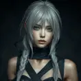 Alluring matte portrait of a beautiful ashen haired A2 from Nier Automata in the style of Stefan Kostic in black, Highly Detailed, Full Body, Bokeh effect, Photo Realistic, Sharp Focus by Stanley Artgerm Lau