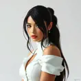 An alluring matte portrait of Tifa Lockhart in white, Highly Detailed, Beautiful, Photo Realistic, Sharp Focus, Elegant by Stanley Artgerm Lau