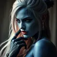 Alluring matte portrait of a beautiful Mystique from Xmen in the style of Stefan Kostic, 8k, Highly Detailed, Intricate, Half Body, Realistic, Sharp Focus, Volumetric Lighting, Fantasy, Elegant by Stanley Artgerm Lau