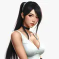 Matte portrait of Tifa Lockhart from final fantasy in white, Highly Detailed, Half Body, Beautiful, Sharp Focus, Elegant by Stanley Artgerm Lau