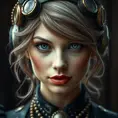 Steampunk portrait of Tayor Swift, Highly Detailed, Beautiful, Photo Realistic, Sharp Focus, Elegant