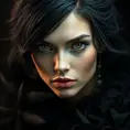 Matte portrait of the beautiful Cassandra Cain with feathers, Highly Detailed, Intricate, Realistic, Sharp Focus, Volumetric Lighting, Fantasy, Elegant