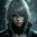 Alluring portrait of a beautiful ashen haired 2B from Nier Automata in the style of Stefan Kostic, Highly Detailed, Full Body, Bokeh effect, Photo Realistic, Sharp Focus