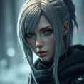 Alluring matte portrait of a beautiful ashen haired A2 from Nier Automata in the style of Stefan Kostic, Highly Detailed, Full Body, Bokeh effect, Photo Realistic, Sharp Focus