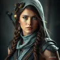 Steampunk portrait of Kassandra from Assassin Creed, Highly Detailed, Beautiful, Photo Realistic, Sharp Focus, Elegant