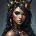 Steampunk portrait of Nidalee from League of Legends, Highly Detailed, Beautiful, Photo Realistic, Sharp Focus, Elegant