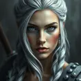 Portrait of Ciri as Amazon Viking Athena, Highly Detailed, Intricate, Sharp Focus, Smooth, Elegant