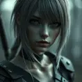 Alluring matte portrait of a beautiful ashen haired A2 from Nier Automata in the style of Stefan Kostic in black, Highly Detailed, Full Body, Bokeh effect, Photo Realistic, Sharp Focus by WLOP