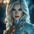 Alluring portrait of a beautiful Emma Frost: from Xmen in the style of Stefan Kostic, 8k, Highly Detailed, Intricate, Half Body, Realistic, Sharp Focus, Volumetric Lighting, Fantasy, Elegant