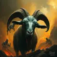 Cthulhu goat, Eldritch, Fantasy, Apocalyptic, Doom, Dreadful, Forbidding, Frightful, Harrowing, Ominous, Shocking, Terrifying, Threatening, Unnerving by Stefan Kostic