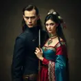 American Gothic Mulan, Gothic and Fantasy, Half Body, Portrait, Threatening