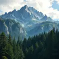 Mountain with forest, Highly Detailed, Landscape