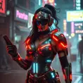 Photo of cyberpunk wonder woman, Cybernatic and Sci-Fi, Sci-Fi, Volumetric Lighting