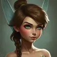 Matte portrait of Tinker Bell, Half Body, Beautiful, Matte Painting, Fantasy by Stefan Kostic