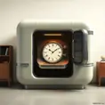 A Time Machine designed by Dieter Rams. stunning industrial design. Natural colors, mid century modern design, Highly Detailed, Hyper Detailed, Vintage Illustration, Sharp Focus, Smooth, Octane Render, Vector Art by Stanley Artgerm Lau