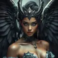 Alluring matte portrait of a beautiful Nidalee with wings, Highly Detailed, Intricate, Half Body, Realistic, Sharp Focus, Volumetric Lighting, Fantasy, Elegant by Stefan Kostic