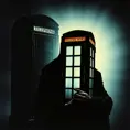 Movie poster featuring montage of a dark phonebox, a shadowy figure whose face cannot be seen, playing the game guess who, Poster