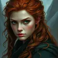 Merida of DunBroch, Ultra Detailed, Half Body, Beautiful, Matte Painting, Sharp Focus, Portrait, Fantasy by Stefan Kostic