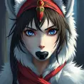 portrait of princess mononoke, Highly Detailed, Beautiful, Digital Painting, Anime, Fantasy by Studio Ghibli