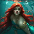 Ariel the mermaid underwater, Ultra Detailed, Half Body, Beautiful, Matte Painting, Sharp Focus, Portrait, Fantasy by Stefan Kostic