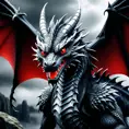 Dragon with red eyes, Gothic and Fantasy