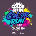 poster graphic for a color run event. Graffiti feel in a vector style, Poster