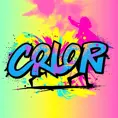 poster graphic for a color run event. Graffiti feel in a vector style, Poster