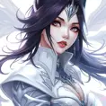 Matte portrait of a mysterious Fiora from League of Legends in white, Intricate, Half Body, Sharp Focus, Anime, Elegant by Stefan Kostic