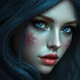 Ariel the mermaid with blue eyes, Intricate Details, Half Body, Beautiful, Matte Painting, Sharp Focus, Portrait, Fantasy by Stefan Kostic