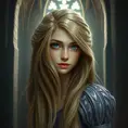 Matte portrait of Rapunzel inside a castle, Ultra Detailed, Half Body, Beautiful, Matte Painting, Sharp Focus, Portrait, Fantasy by Stefan Kostic