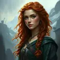 Merida of DunBroch, Ultra Detailed, Half Body, Beautiful, Matte Painting, Sharp Focus, Portrait, Fantasy by Stefan Kostic