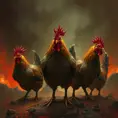 evil chickens of doom, Eldritch, Fantasy, Apocalyptic, Doom, Dreadful, Forbidding, Frightful, Harrowing, Ominous, Shocking, Terrifying, Threatening, Unnerving