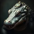 Steampunk portrait of a Crocodile, inspired by future technology, Highly Detailed, Steampunk by Stanley Artgerm Lau
