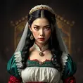 American Gothic Mulan, Gothic and Fantasy, Half Body, Portrait, Threatening