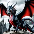 Dragon with red eyes, Gothic and Fantasy