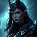 Matte portrait of the beautiful Vex from League of Legends in dark blue, Highly Detailed, Intricate, Realistic, Sharp Focus, Volumetric Lighting, Fantasy, Elegant
