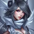 Matte portrait of a mysterious Fiora from League of Legends in white, Intricate, Half Body, Sharp Focus, Anime, Elegant by Stanley Artgerm Lau