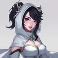 Matte portrait of a mysterious Fiora from League of Legends in white, Intricate, Half Body, Sharp Focus, Anime, Elegant by WLOP