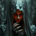 Veiled female necromancer, Gothic and Fantasy, Elden Ring, Photo Realistic, Dynamic Lighting