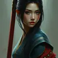 Mulan, Ultra Detailed, Half Body, Beautiful, Matte Painting, Sharp Focus, Portrait, Fantasy by Stefan Kostic
