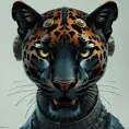 Steampunk portrait of a Panther, inspired by future technology, Highly Detailed, Steampunk by Stanley Artgerm Lau