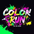 poster graphic for a color run event. Graffiti feel in a vector style, Poster