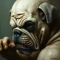 Pugsly Addams, Intricate Artwork, Intricate Details, Half Body, Beautiful, Matte Painting, Sharp Focus, Portrait, Fantasy, Threatening by Stefan Kostic