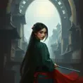Matte portrait of Mulan inside a castle, Ultra Detailed, Half Body, Beautiful, Matte Painting, Sharp Focus, Portrait, Fantasy by Stefan Kostic