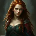Merida of DunBroch, Ultra Detailed, Half Body, Beautiful, Matte Painting, Sharp Focus, Portrait, Fantasy by Stefan Kostic