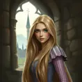 Matte portrait of Rapunzel inside a castle, Ultra Detailed, Half Body, Beautiful, Matte Painting, Sharp Focus, Portrait, Fantasy by Stanley Artgerm Lau