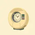 A Time Machine designed by Dieter Rams. stunning industrial design. Natural colors, mid century modern design, Highly Detailed, Vintage Illustration, Retro-Futurism, Sharp Focus, Smooth, Vector Art by Stanley Artgerm Lau