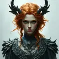 Merida of DunBroch, Intricate Artwork, Intricate Details, Half Body, Beautiful, Matte Painting, Sharp Focus, Portrait, Fantasy, Threatening by Stefan Kostic