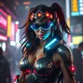 Photo of cyberpunk wonder woman, Cybernatic and Sci-Fi, Sci-Fi, Volumetric Lighting